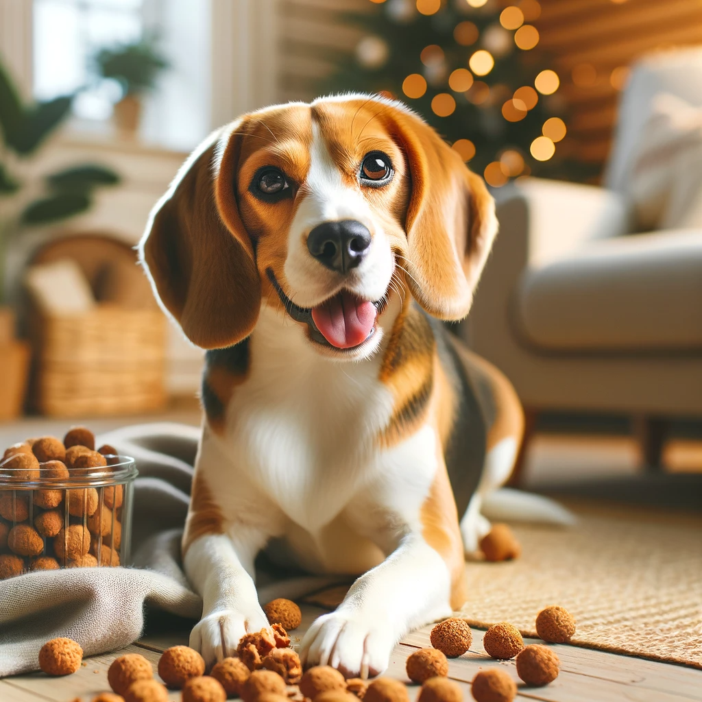 dog eating pebernoots