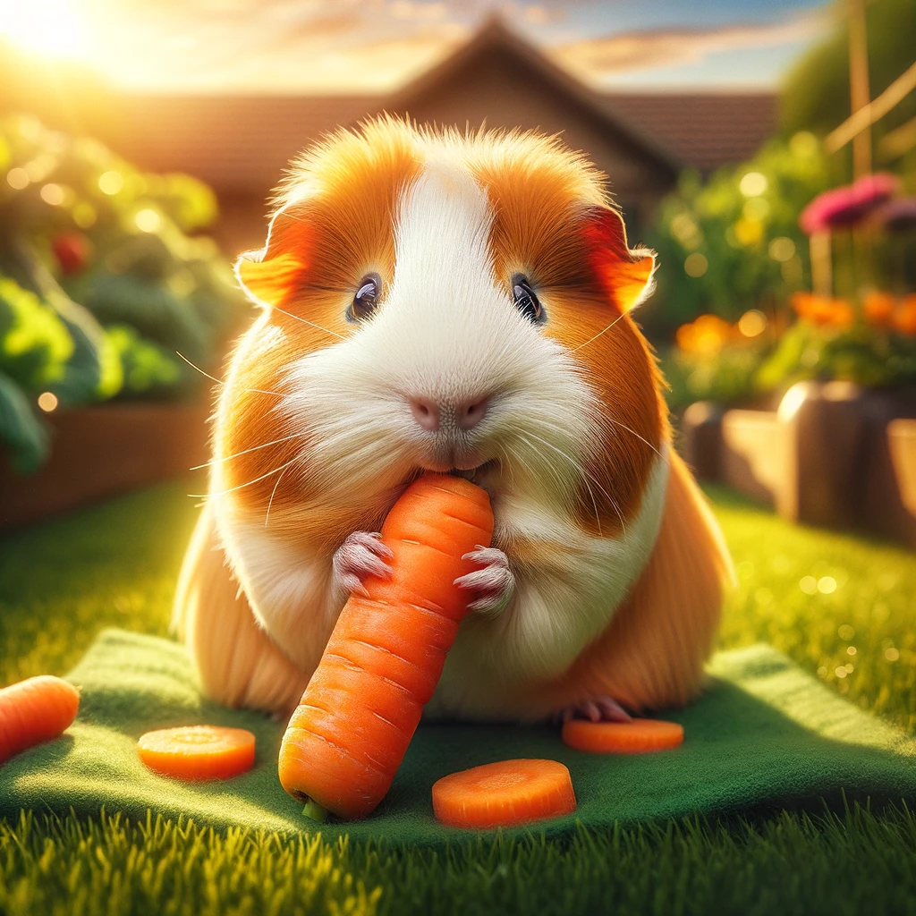 guinea pig eating carrots